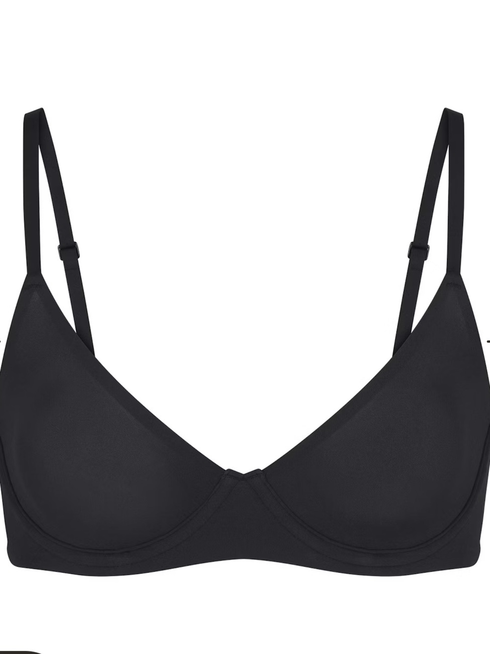 SKIMS Fits Everybody Unlined Demi Bra - Black 34/B $46 NWT